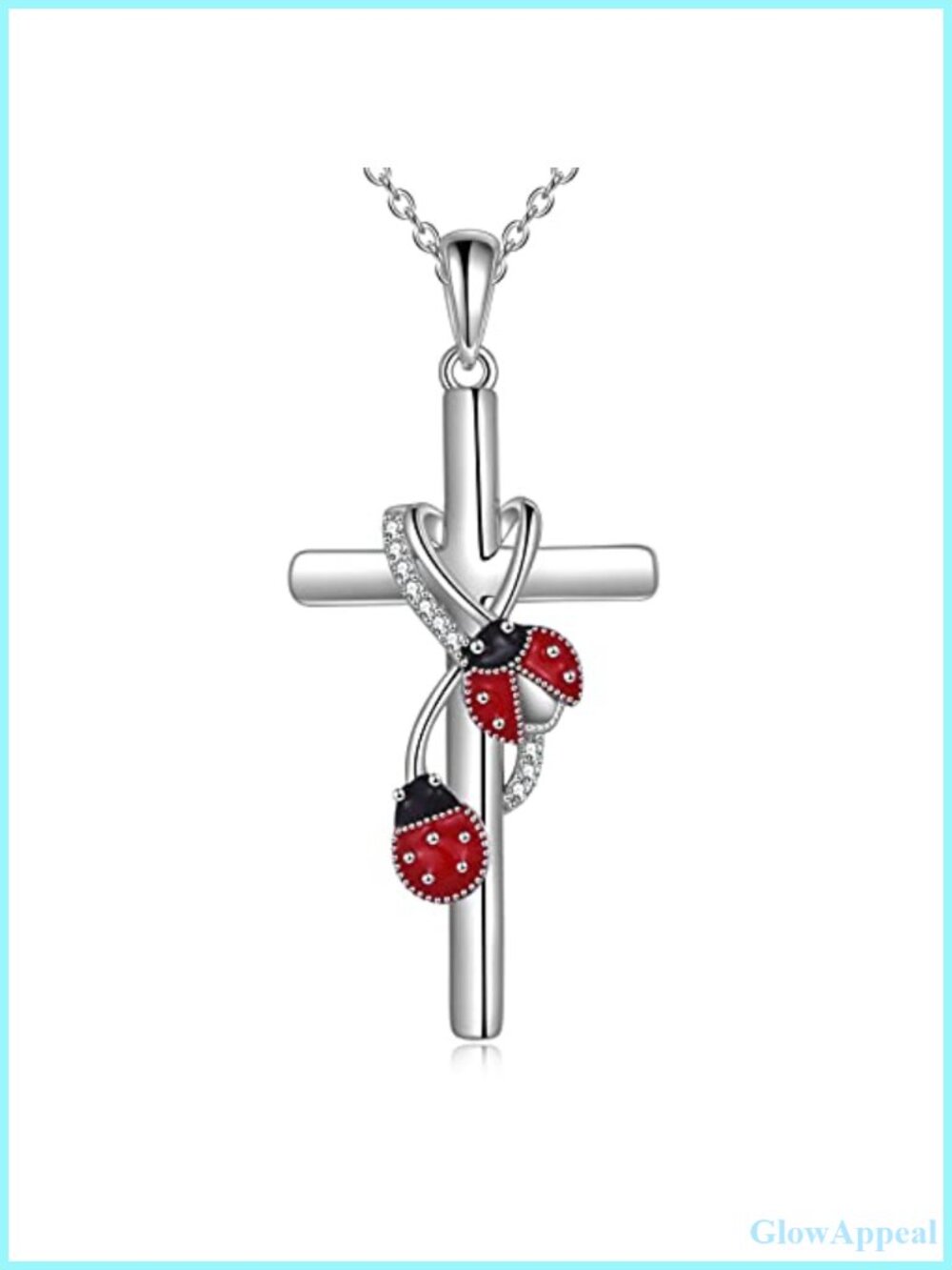 925 Sterling Silver Cross Pendant Necklace Adjustable 18+2 Inch Rolo Chain
